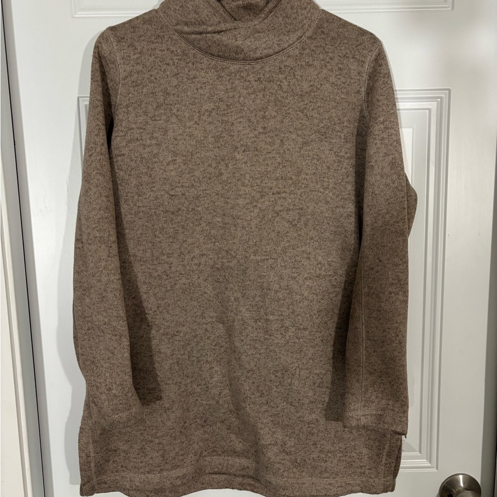Lands' End Taupe Turtleneck Sweater
